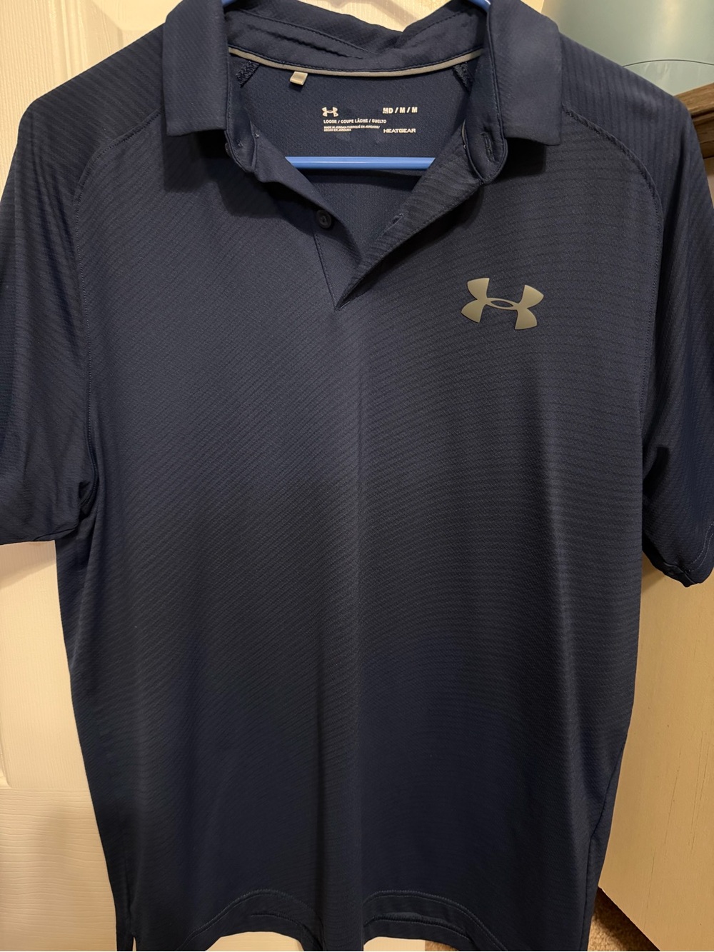 Under Armour Men's Navy Polo with Silver Logo